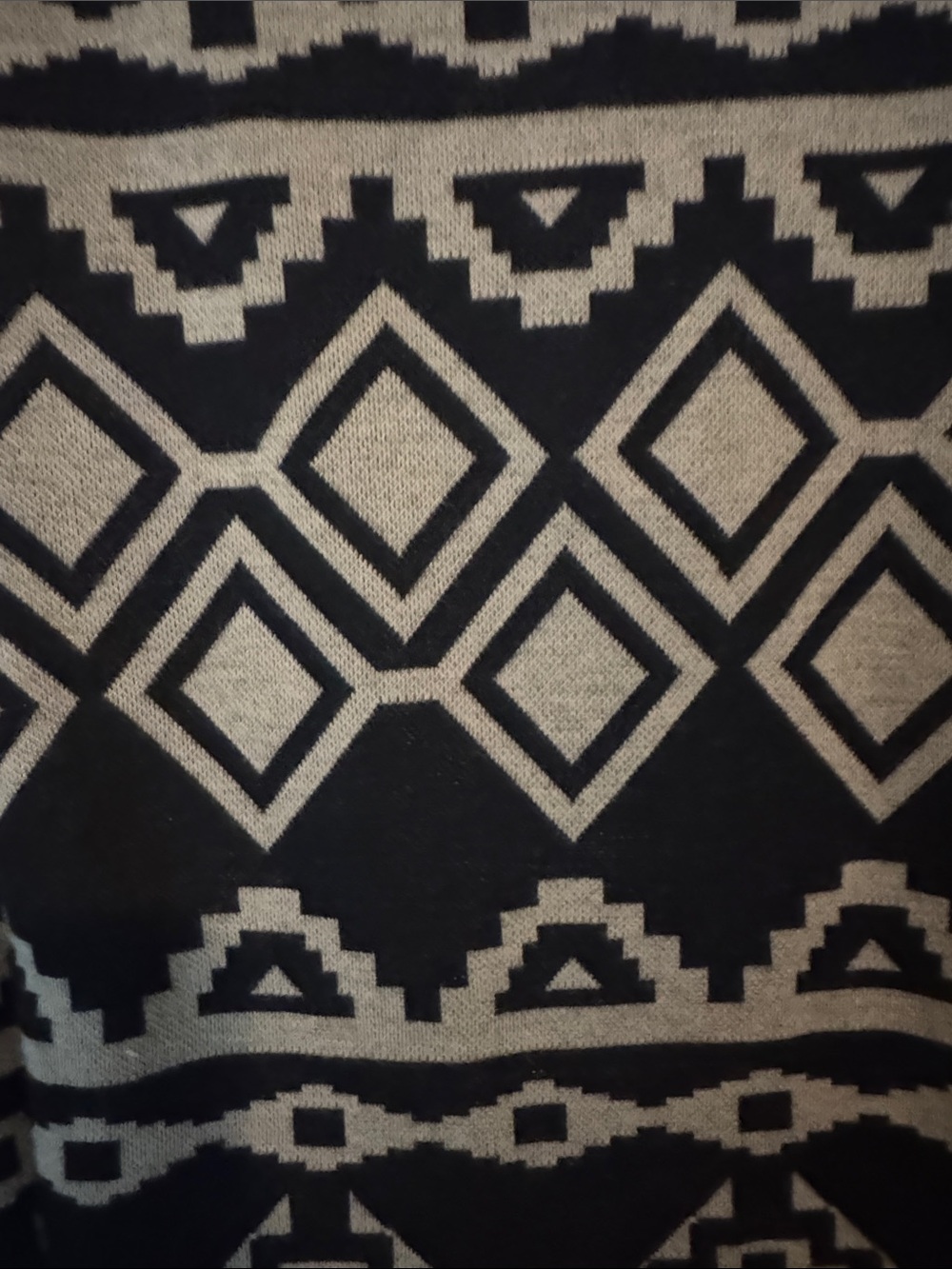 Tahari Black and Cream Geometric Knit Midi Dress - Picture 4 of 4